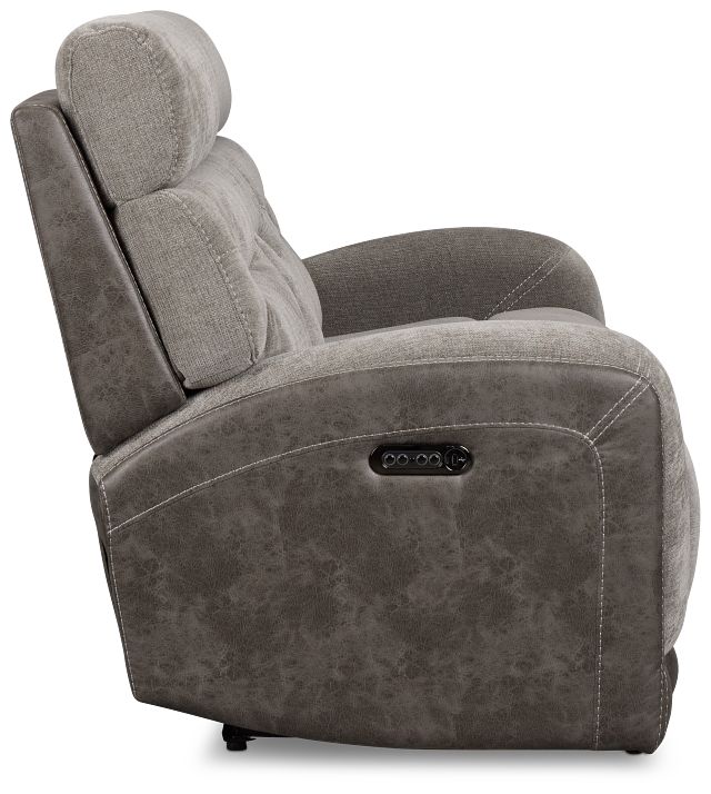 Travis Gray Fabric Power Reclining Sofa