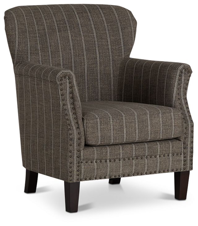 brown fabric accent chair