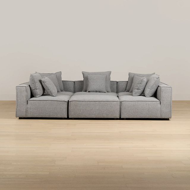 Tatum Gray Fabric 6-piece Pit Sectional