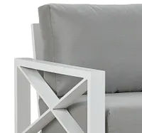 Linear White Dark Gray Rocking Chair