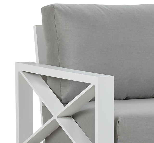 Linear White Dark Gray Rocking Chair