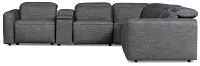 Ryland Dark Gray Fabric Large Triple Power Reclining Two-arm Sectional