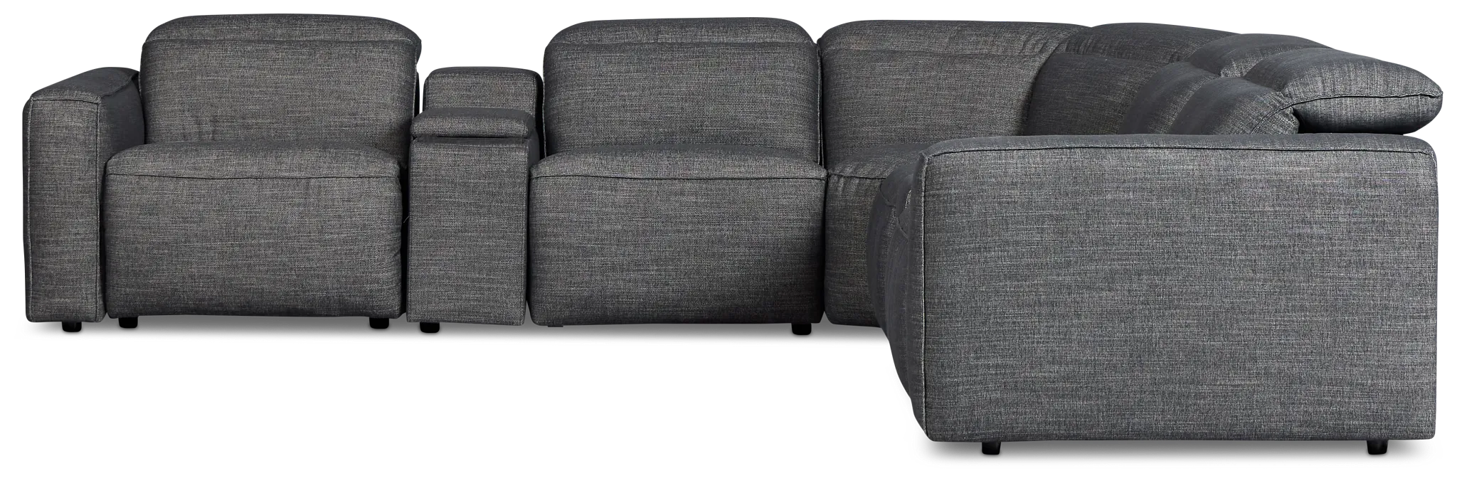 Ryland Dark Gray Fabric Large Triple Power Reclining Two-arm Sectional