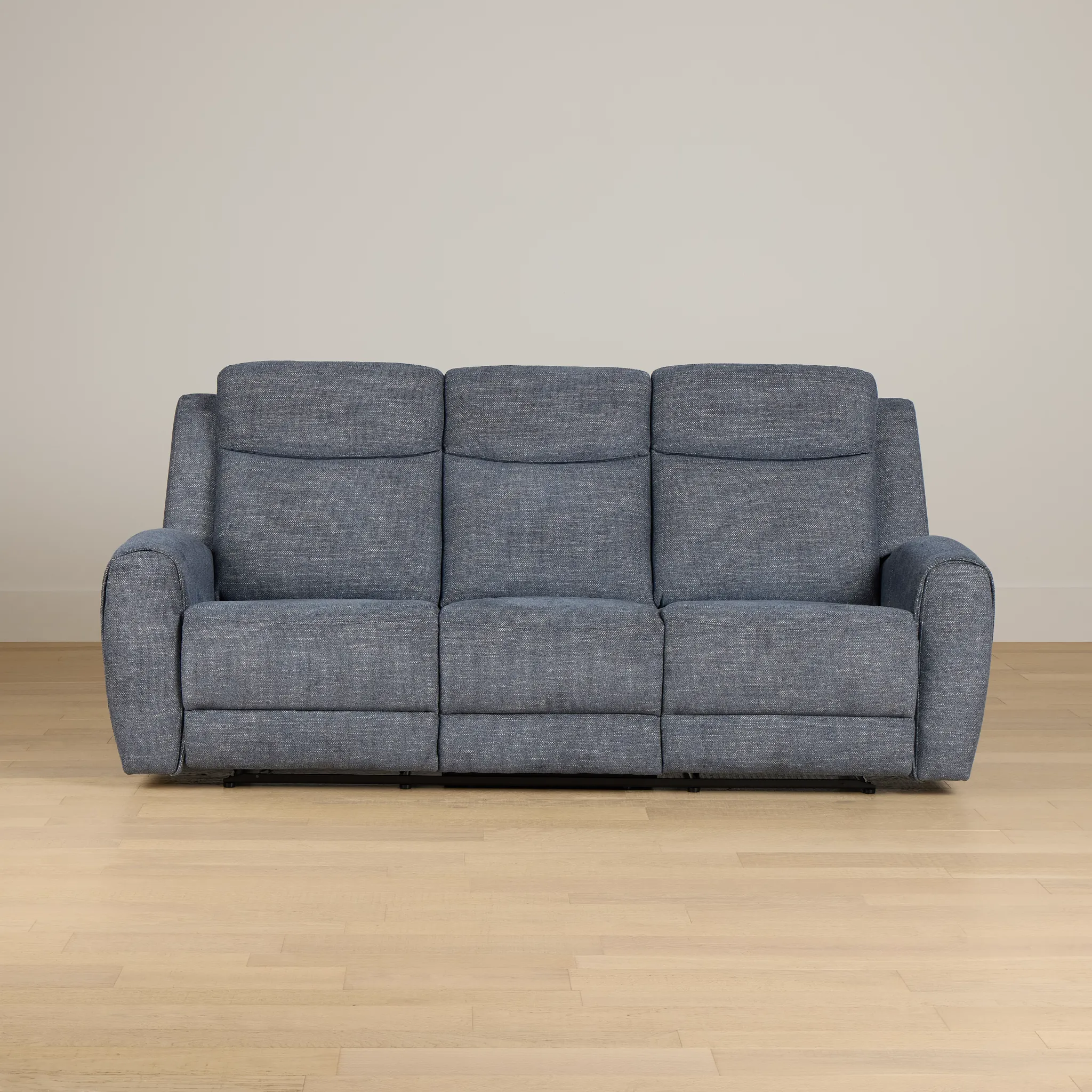 Walker Blue Fabric Reclining Sofa