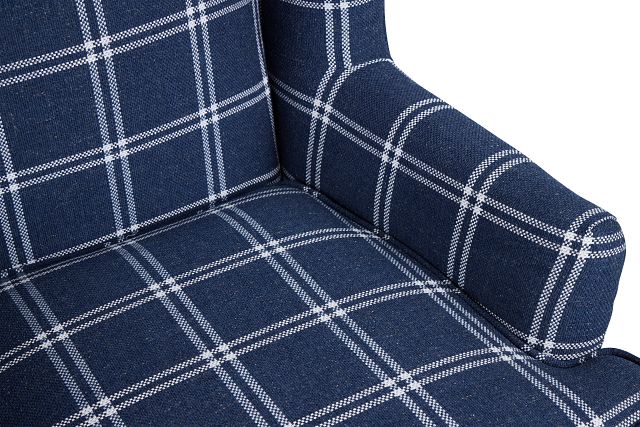 Leyla Dark Blue Fabric Accent Chair