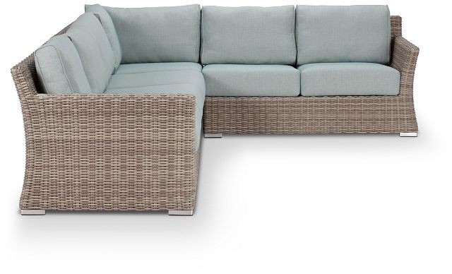 Raleigh Teal Woven Large Two-arm Sectional (0)