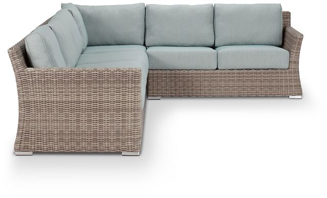 Raleigh Teal Woven Large Two-arm Sectional