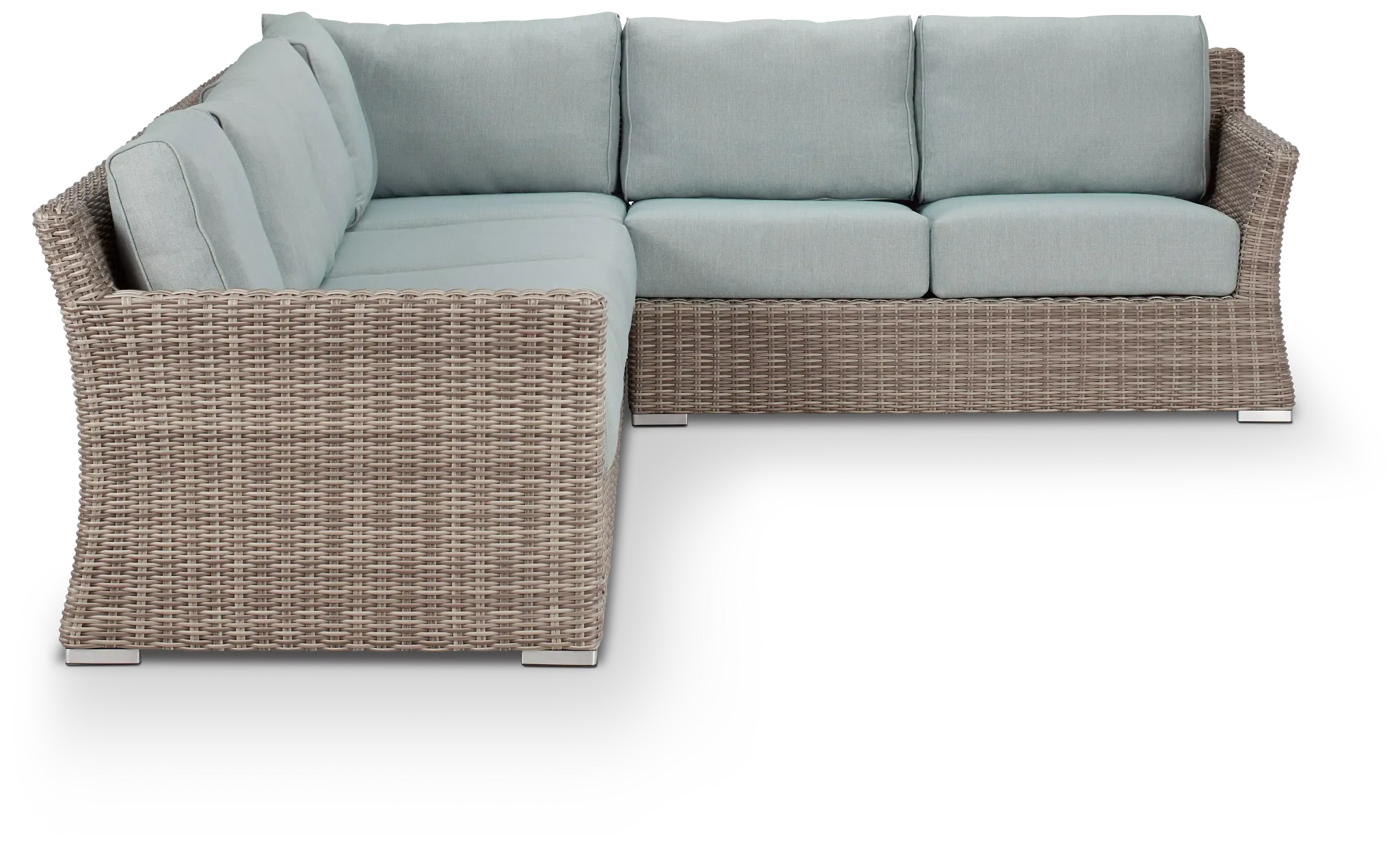 Raleigh Teal Woven Large Two-arm Sectional