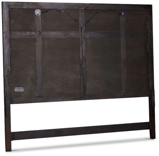 Heron Cove Dark Tone Panel Headboard With Lights