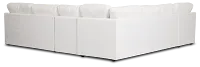 Rhodes White Fabric Large Left Chaise Sectional
