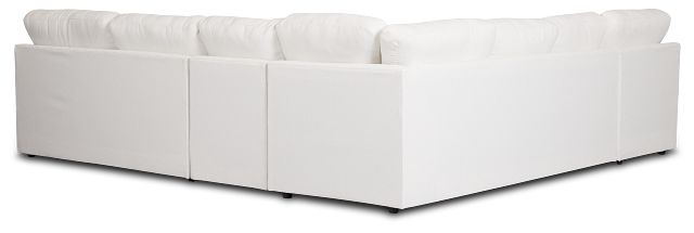 Rhodes White Fabric Large Left Chaise Sectional