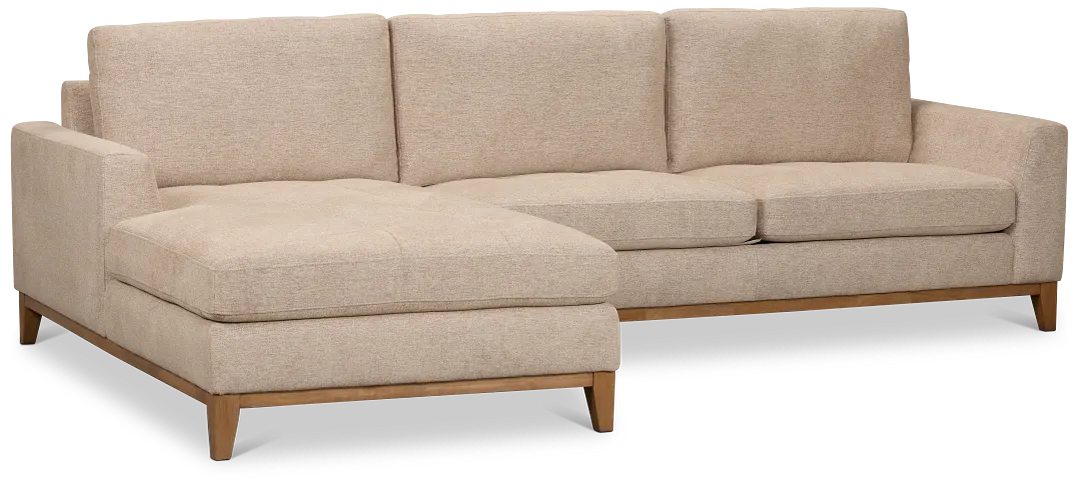 Maisie Light Brown Fabric Left Chaise Sectional