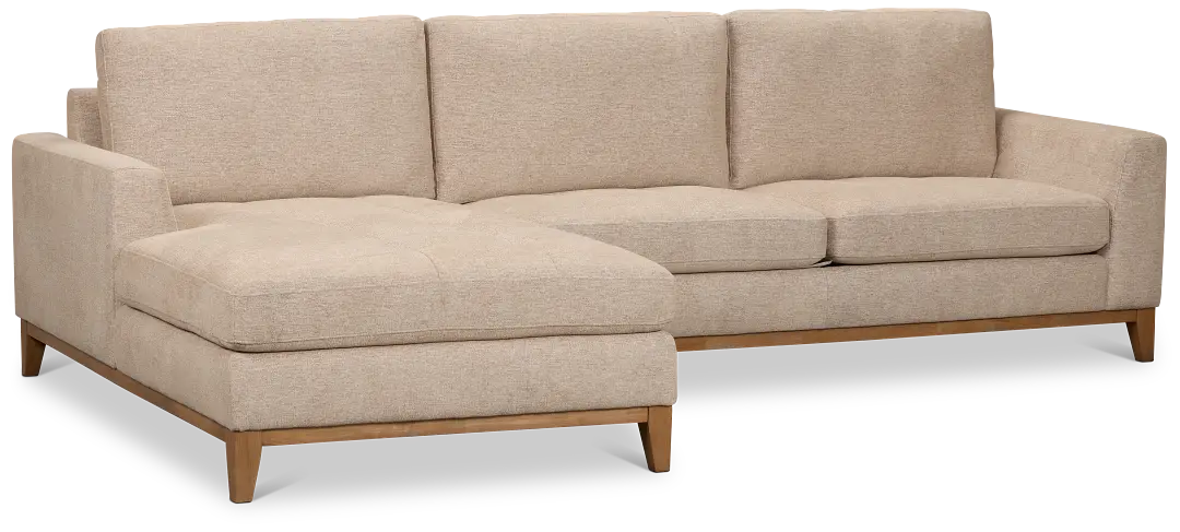 Maisie Light Brown Fabric Left Chaise Sectional Maisie Light Brown Fabric Left Chaise Sectional