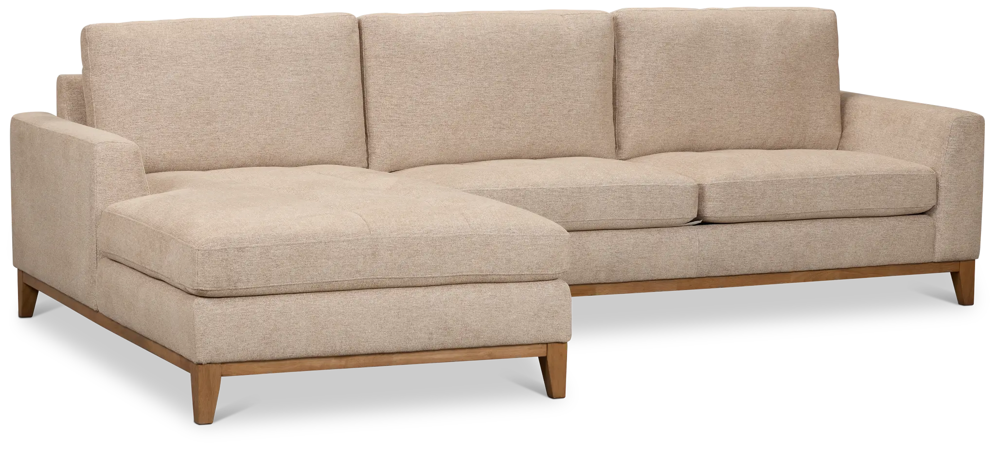Maisie Light Brown Fabric Left Chaise Sectional Maisie Light Brown Fabric Left Chaise Sectional