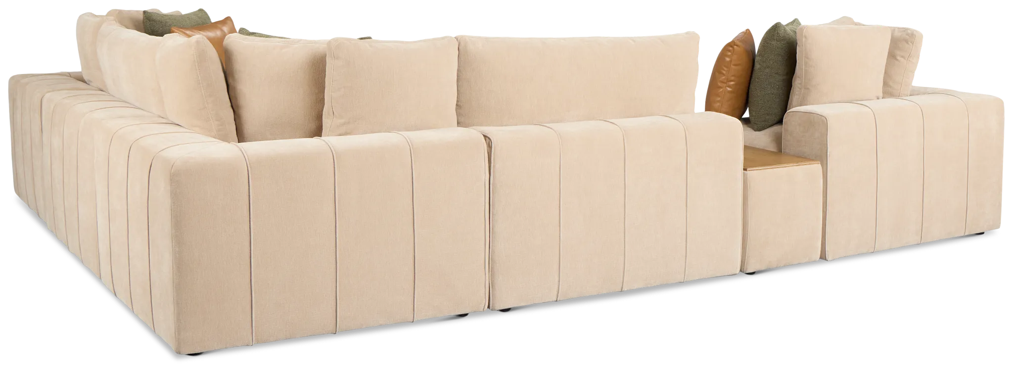 Cruz Light Beige Fabric 5-piece Modular Sectional With Console
