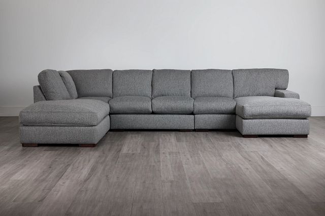 Veronica Dark Gray Down Large Left Bumper Sectional