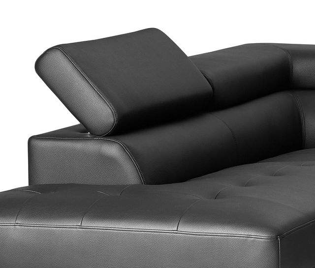 Zane Black Micro Left Chaise Sectional