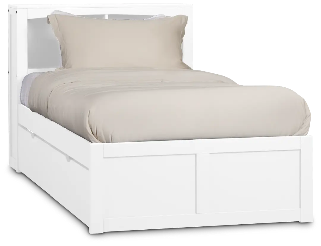 Charleston White Bookcase Bed With 2 Storage Drawers Charleston White Bookcase Bed With 2 Storage Drawers