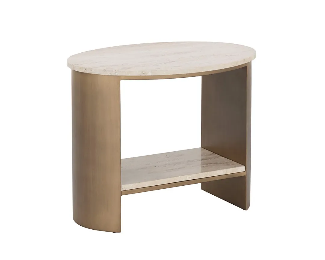 Lielle Two-tone Oval End Table