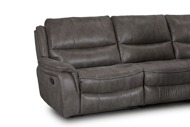 Dober Dark Gray Micro Small Two-arm Manually Reclining Sectional