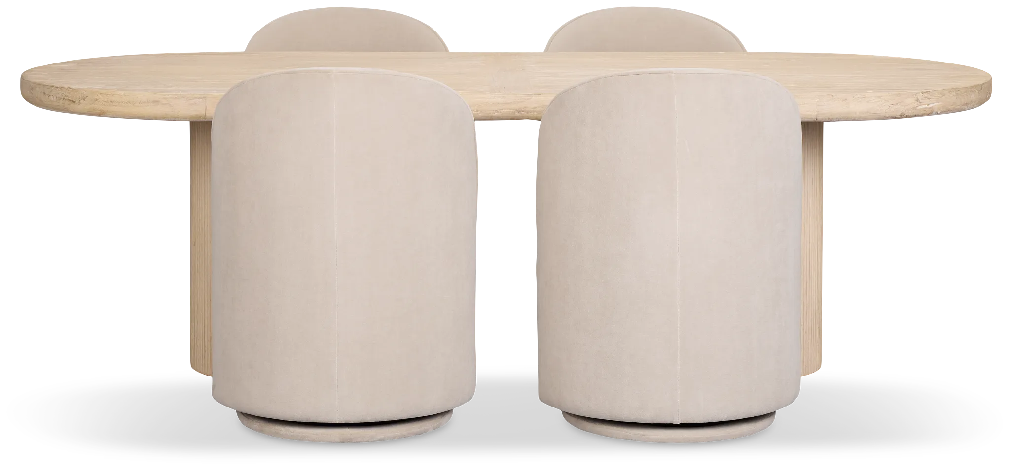 Clayton Light Tone Oval Table & 4 Upholstered Chairs