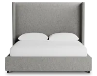 Captiva Linen Gray 60" Upholstered Shelter Bed