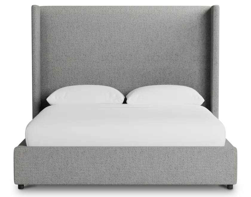 Captiva Linen Gray 60" Upholstered Shelter Bed Captiva Linen Gray 60" Upholstered Shelter Bed