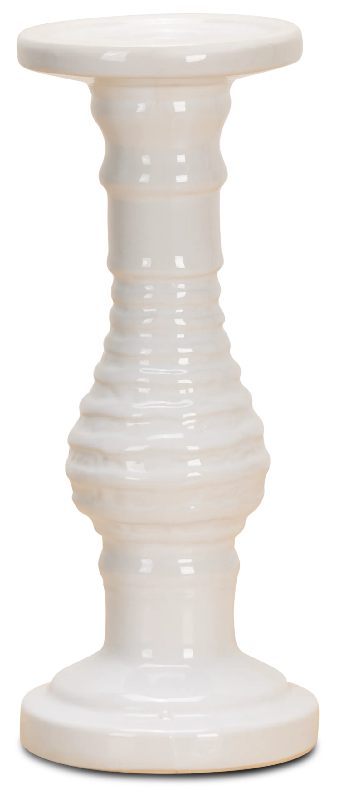 Eme White Stripe Candle Holder