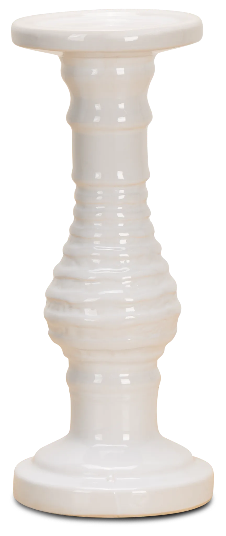 Eme White Stripe Candle Holder