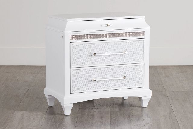 Milan White 2-drawer Nightstand