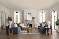 Hudson Blue Fabric Sofa