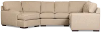 Sinclair Brown Fabric Medium Left Facing Cuddler Sectional