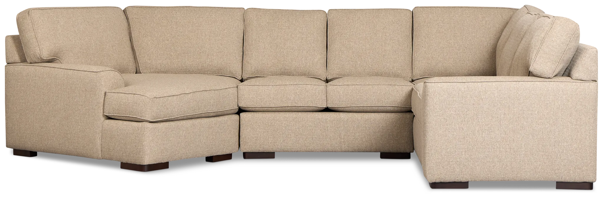 Sinclair Brown Fabric Medium Left Facing Cuddler Sectional