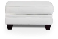 Avery White Fabric Ottoman