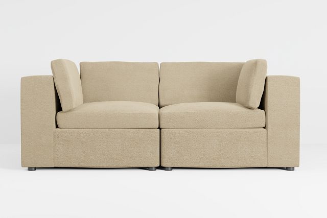 Destin Elite Taupe Fabric 2 Piece Modular Sofa