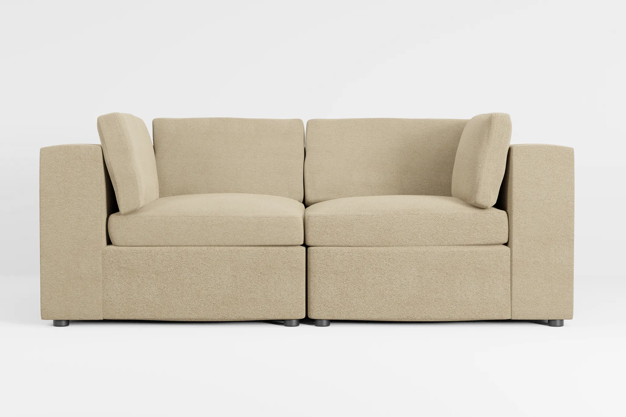 Destin Elite Taupe Fabric 2-piece Modular Sofa