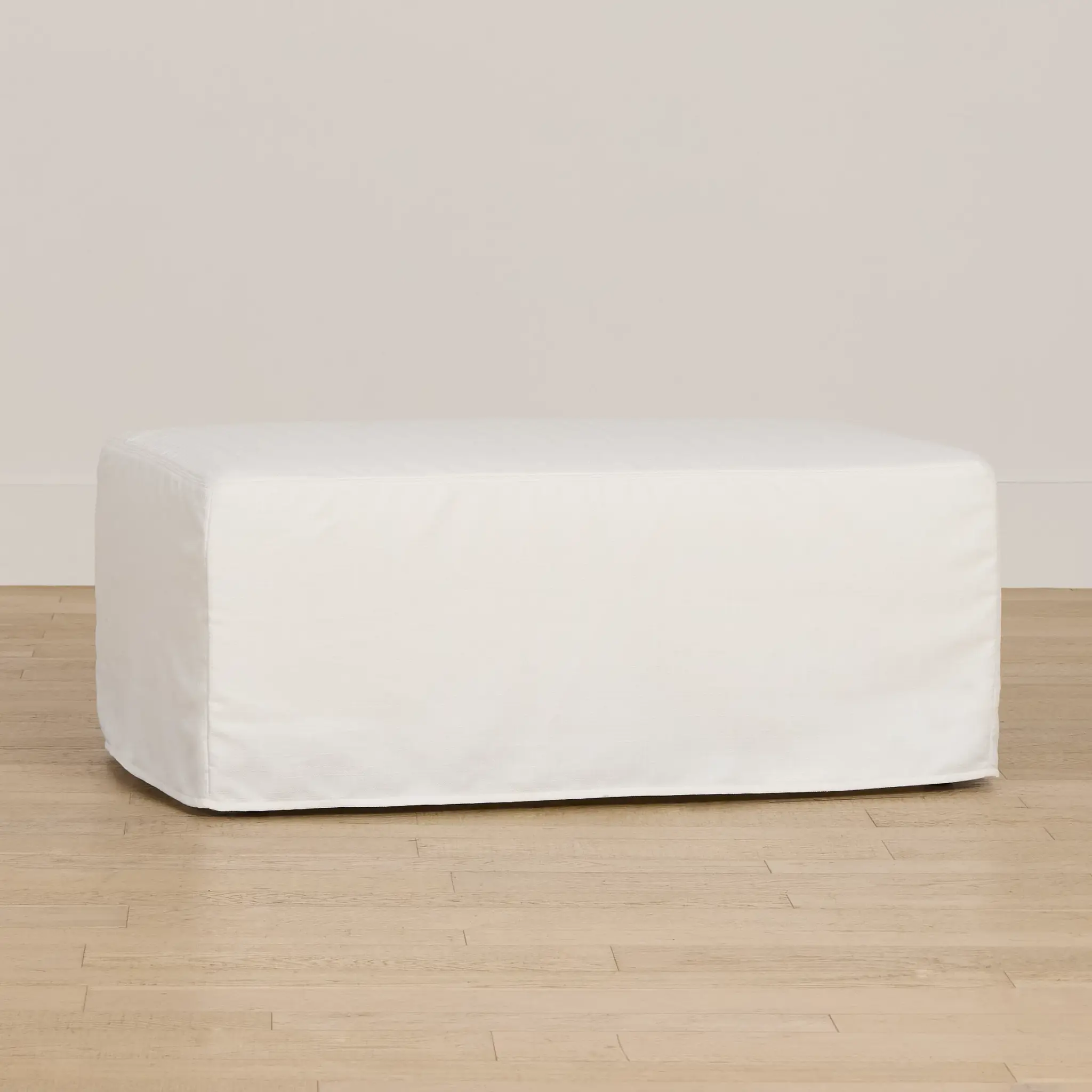 Marren White Fabric Ottoman Marren White Fabric Ottoman