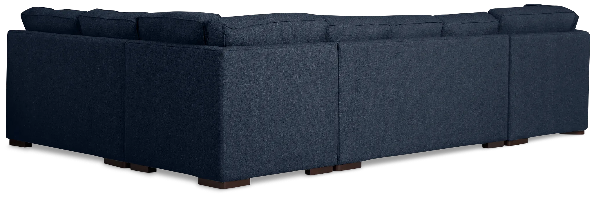 Sinclair Dark Blue Fabric Left Cuddler Memory Foam Sleeper Sectional