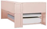 Charleston Pink Corner Bookcase Bed With Trundle