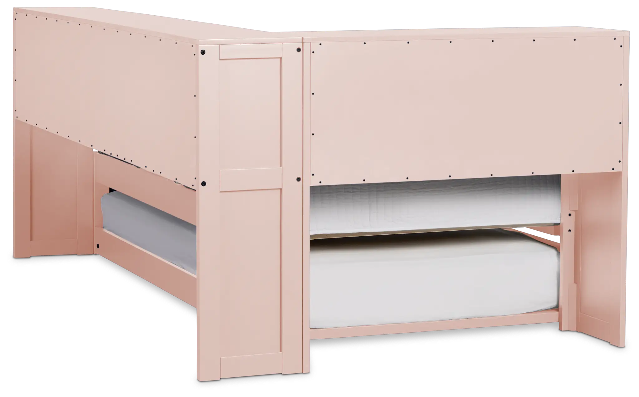 Charleston Pink Corner Bookcase Bed With Trundle Charleston Pink Corner Bookcase Bed With Trundle
