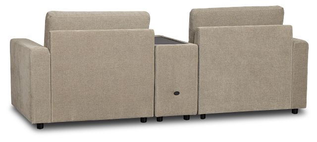 Addie Gray Fabric 2-piece Modular Storage Sofa With Console