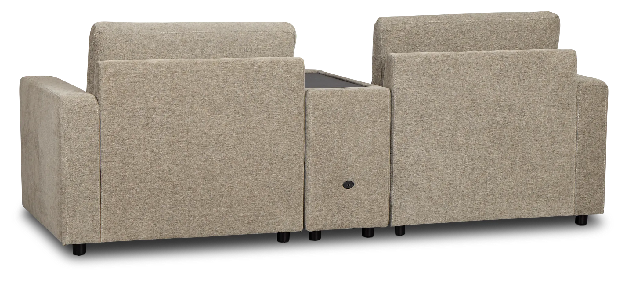 Addie Gray Fabric 2-piece Modular Storage Sofa With Console