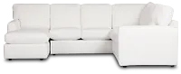 Rhodes White Fabric Medium Left Chaise Sectional