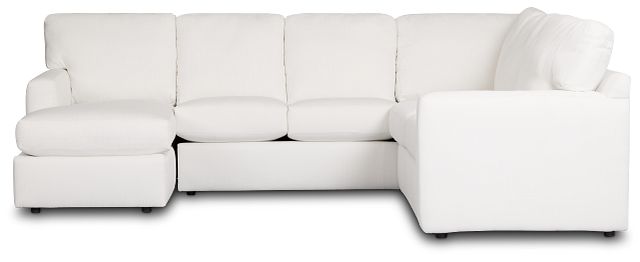 Rhodes White Fabric Medium Left Chaise Sectional
