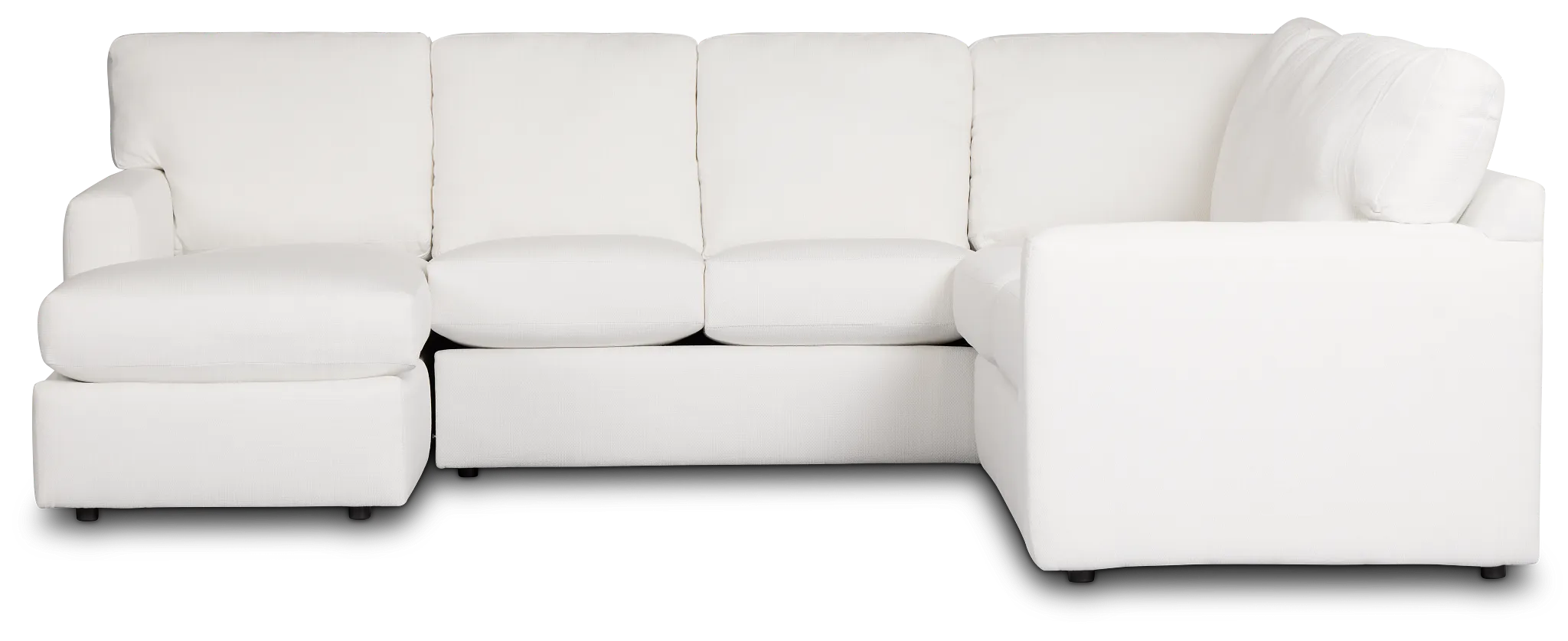 Rhodes White Fabric Medium Left Chaise Sectional