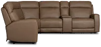 Flexsteel Belmont Dark Brown Lthr/vinyl Medium Dual Power 2-arm Reclining Sectional