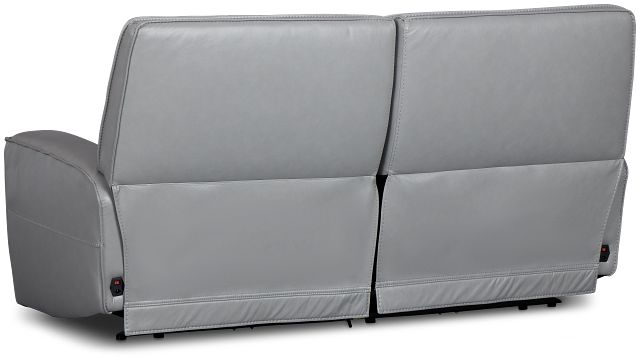 Miles Light Gray Lthr/vinyl Power Reclining Sofa