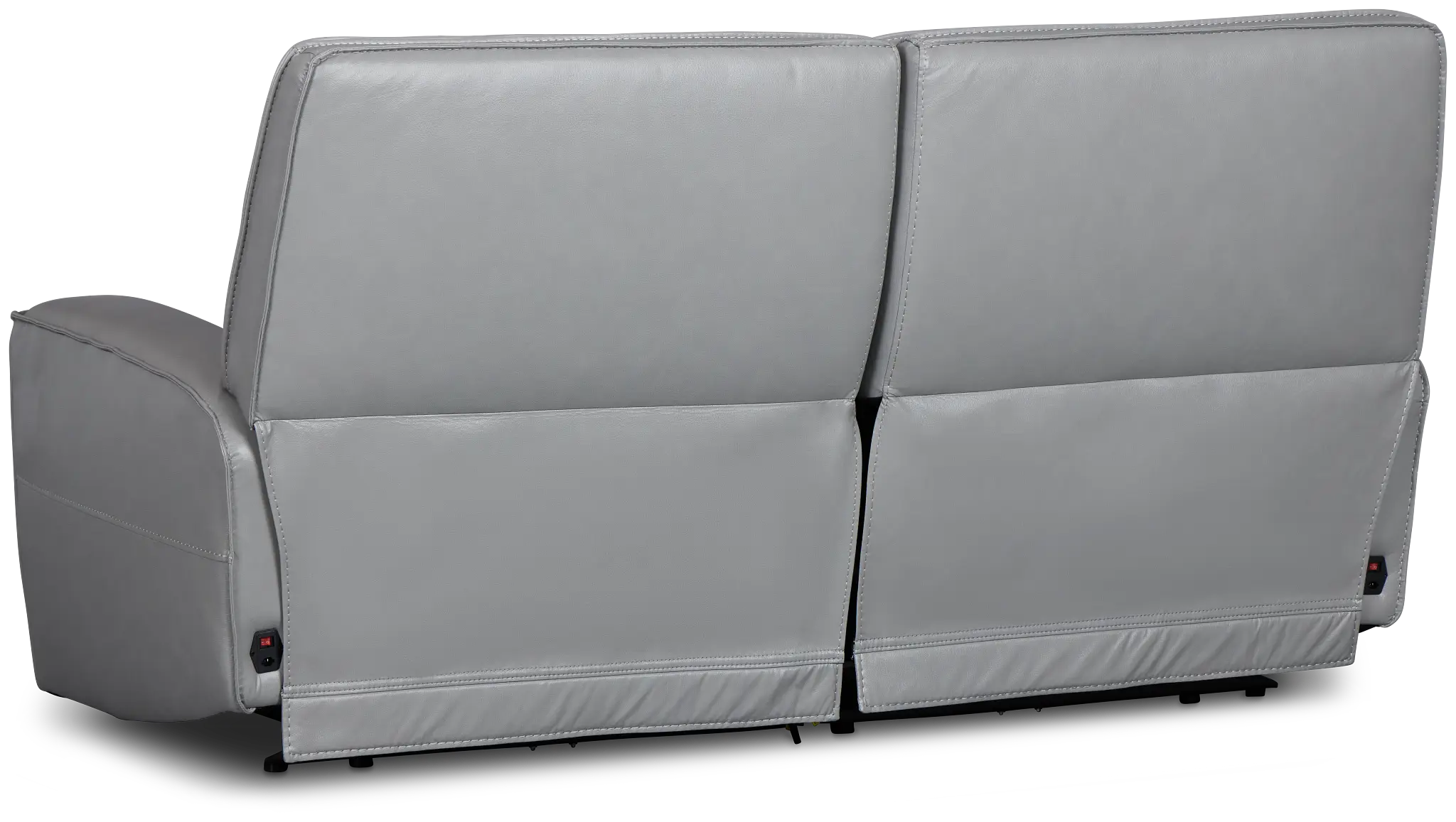 Miles Light Gray Lthr/vinyl Power Reclining Sofa Miles Light Gray Lthr/vinyl Power Reclining Sofa