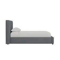 Grayton Linen Beige 44" Upholstered Platform Bed