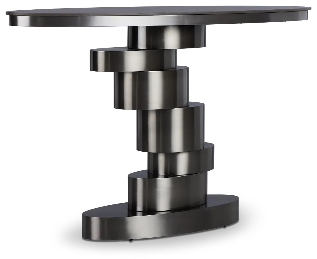 Ambrose Black Glass Console Table